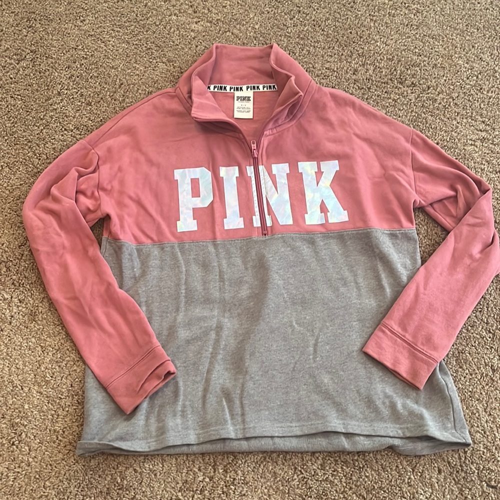 Woman’s PINK quarter zip sweatshirt